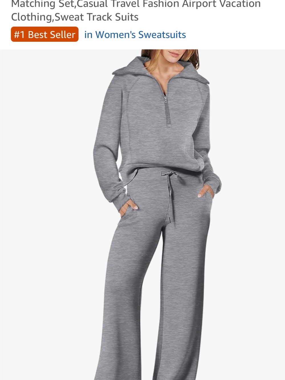Wide-Leg Lounge Pants in Gray - Relaxed Casual Fit